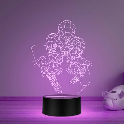 Spider Man Face Night Lamp with multicolored
